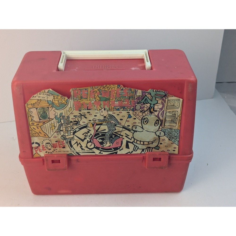 Pee-Wee's‎ Playhouse Red Plastic Lunchbox 1987 complete w/ Thermos